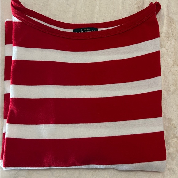 Lauren Ralph Lauren Red and White Striped Mid Sleeve Top Size XL - Picture 11 of 11